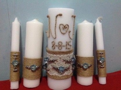 engraved wedding candles
